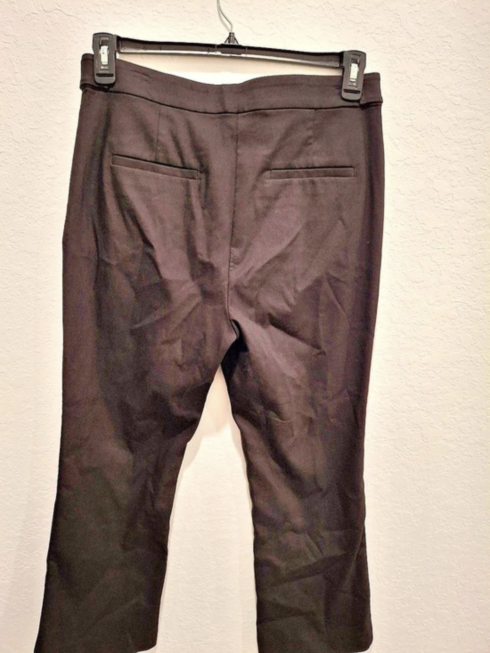 LOFT Straight Leg Cotton Blend Pants in Black